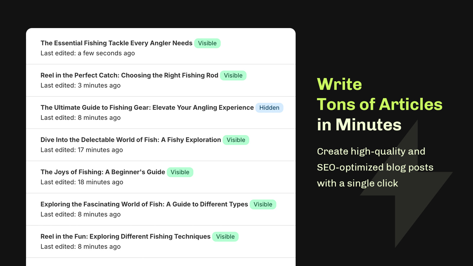 Write tons of Shopify blog posts in minutes