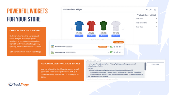 Powerful upsell and validation widgets for your store
