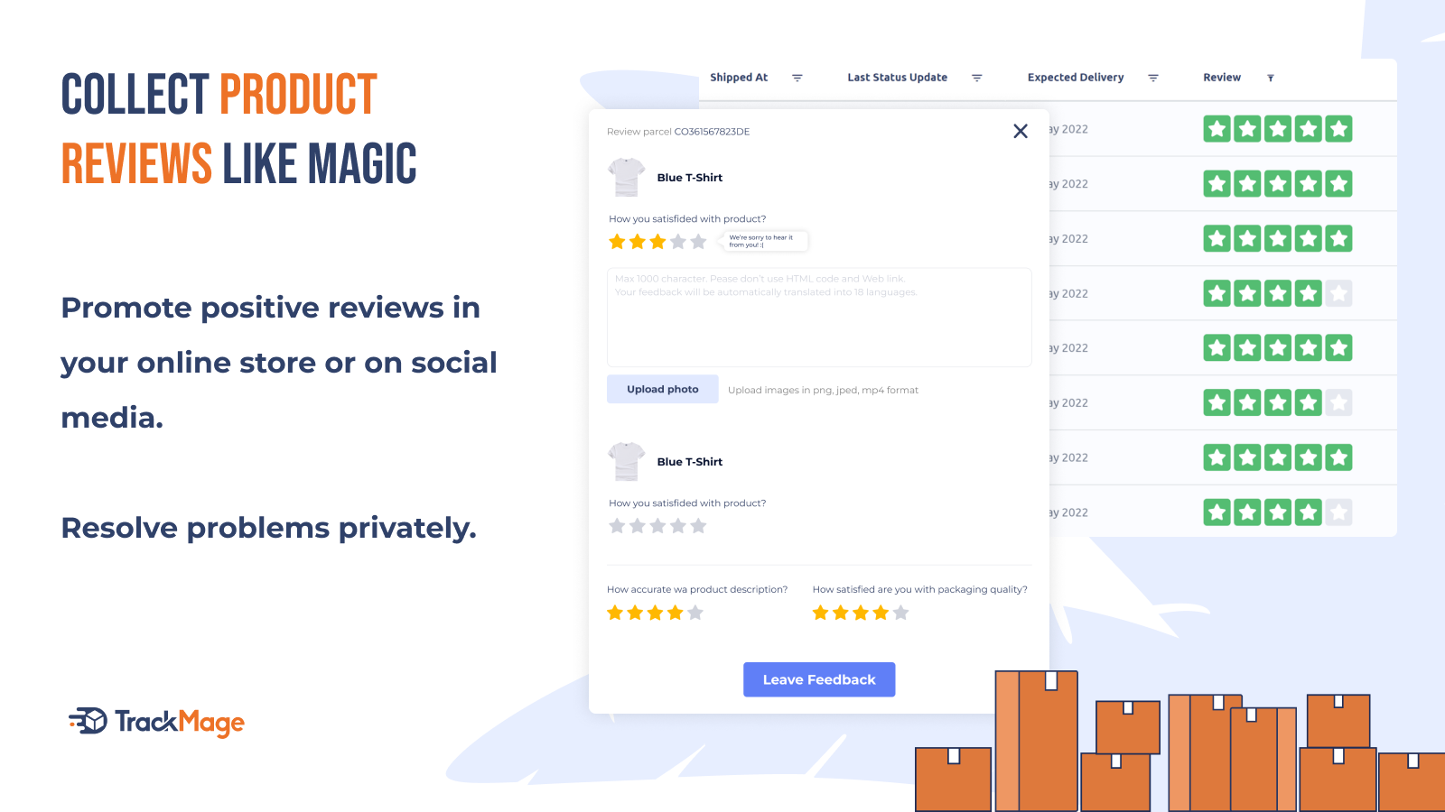 Collect product reviews like magic