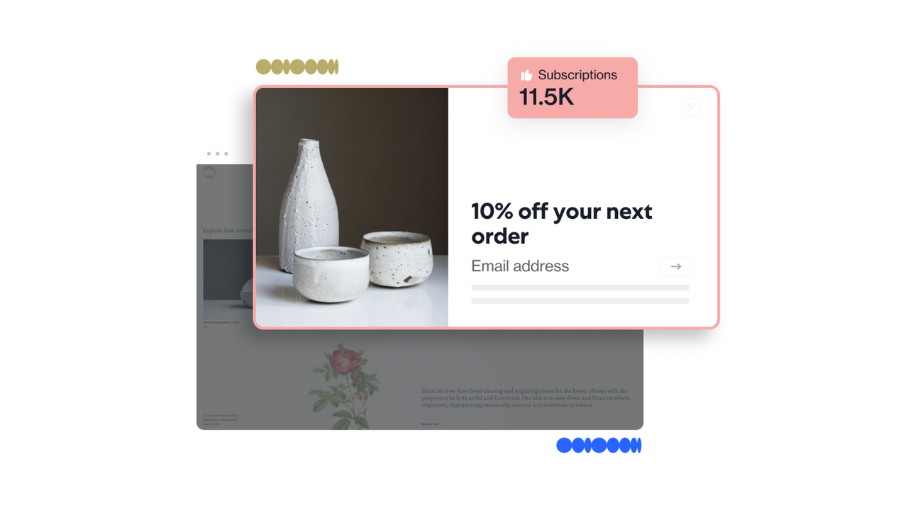 Crie rodas de sorteio, formulários de lead, pop-ups e widgets