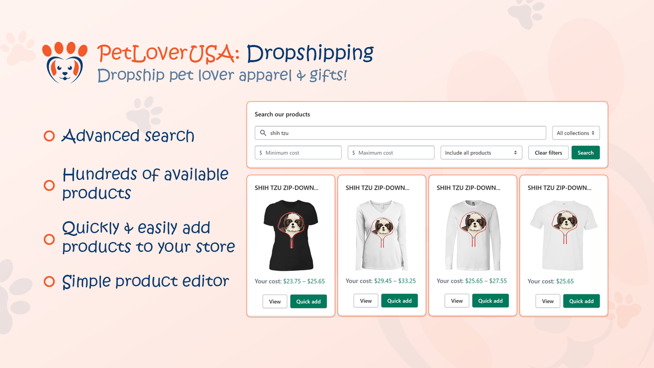 Expédiez en dropshipping des vêtements et des cadeaux pour amoureux des animaux