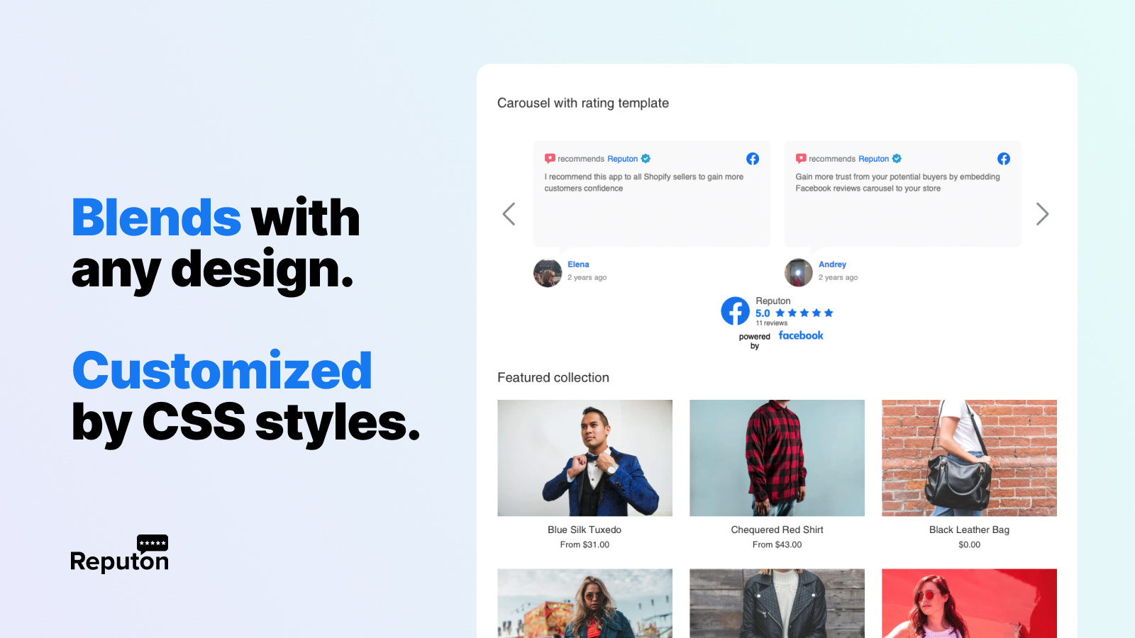 Shopify Facebook reviews design