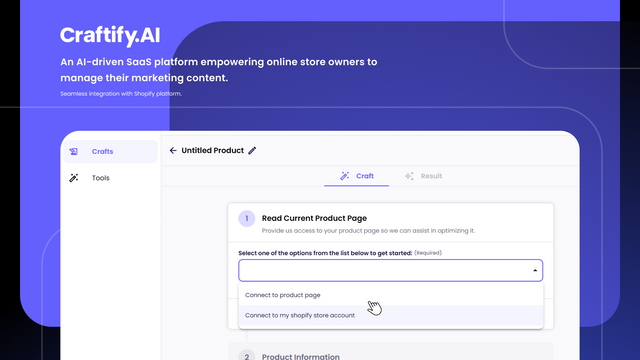 Craftify AI，SaaS平台赋予在线商店所有者更多能力