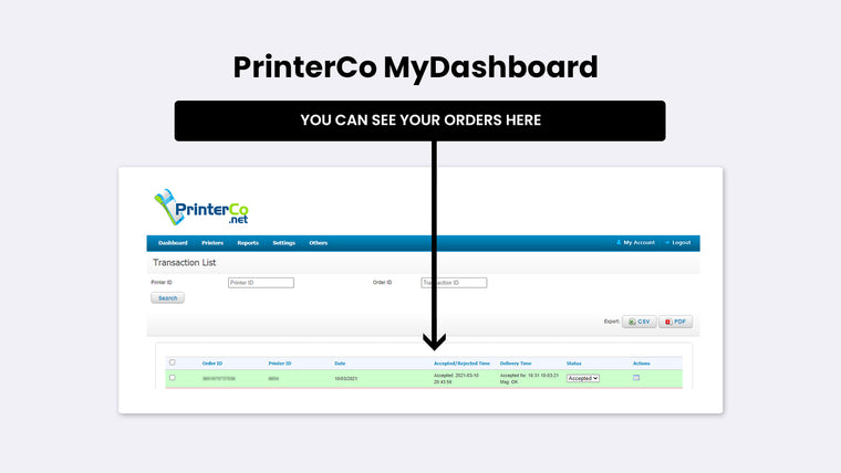 Automatic Order Printing Screenshot