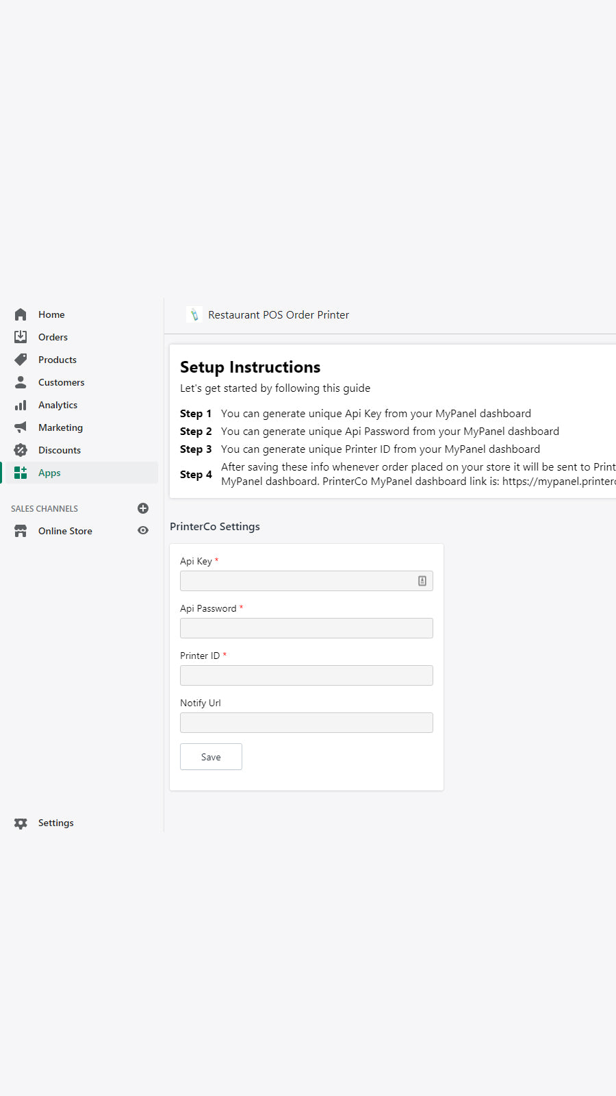 Automatic Order Printing Screenshot