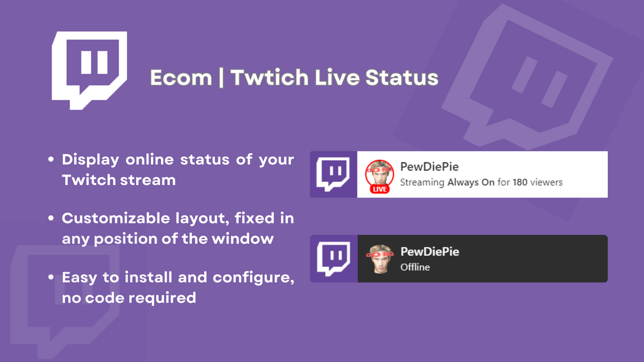 Ecom | Twtich Live Status Screenshot