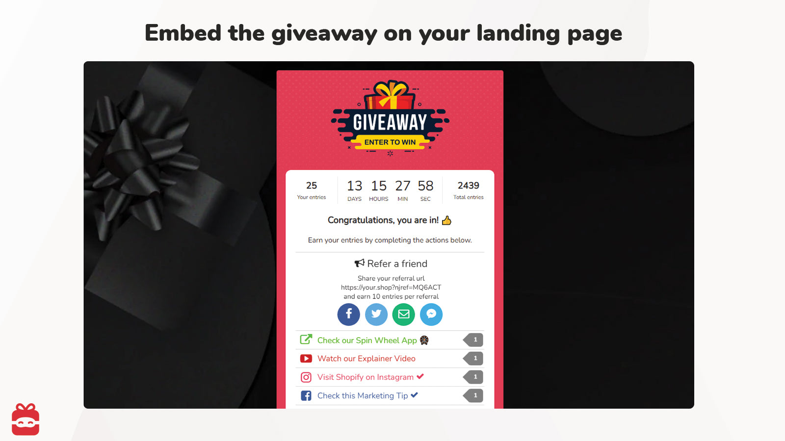 Giveaway Ninja • Giveaways Screenshot