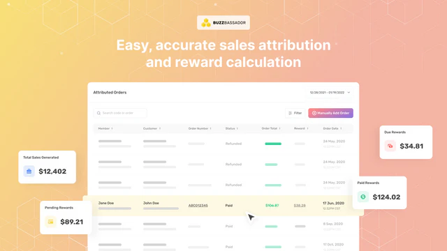 Easy, accurate influencer sales attribution & reward calculation