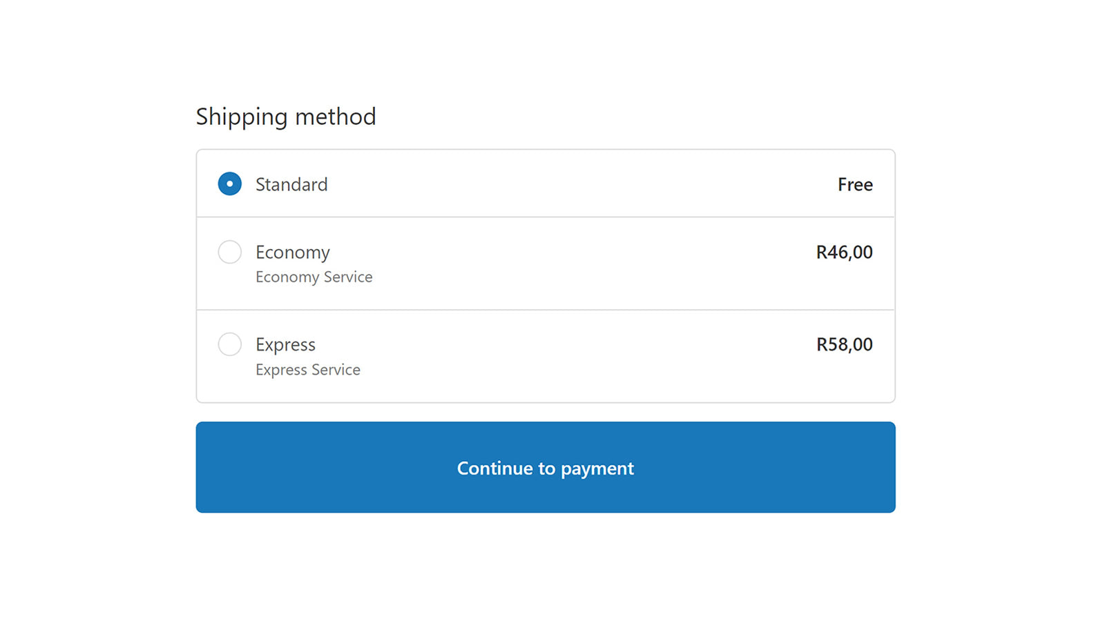 DSV Delivery Estimates Screenshot