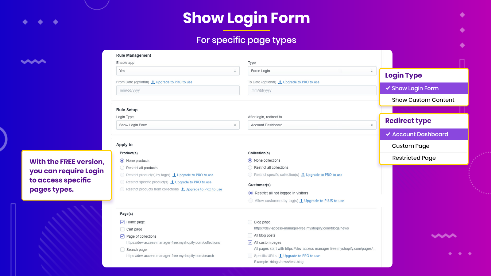 How to redirect customers after login or registration in Shopify