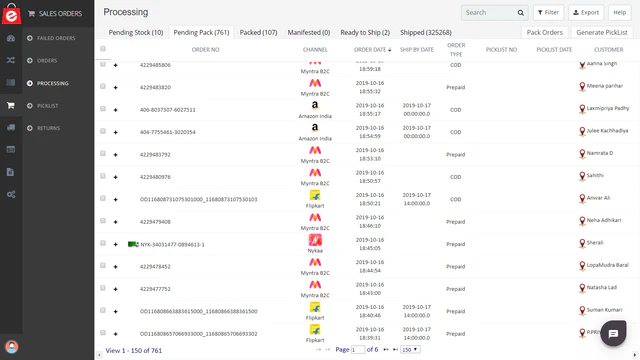 Single-view order processing