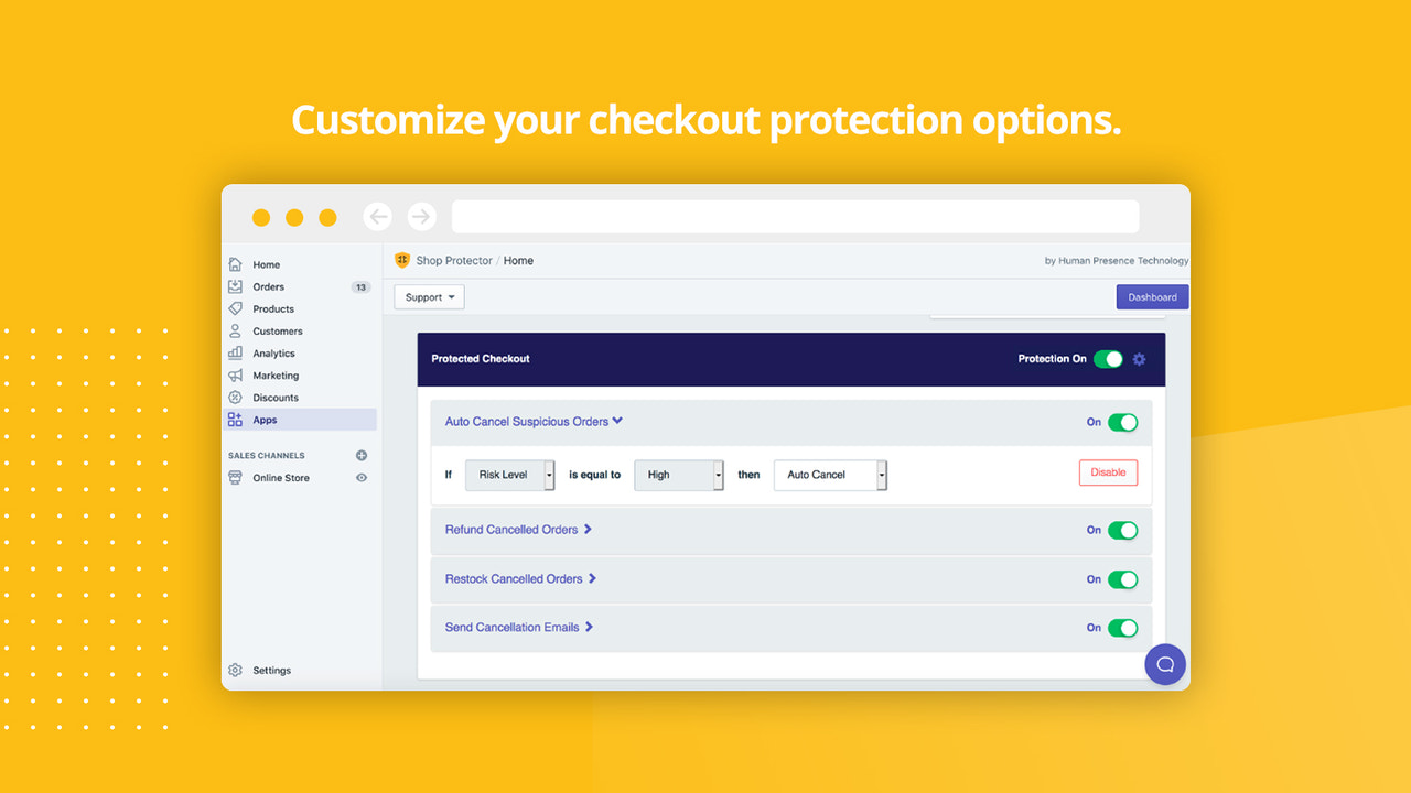 Customize your checkout protection options on SP Plus.