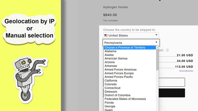 Géolocalisation IP ou sélection de destination manuelle