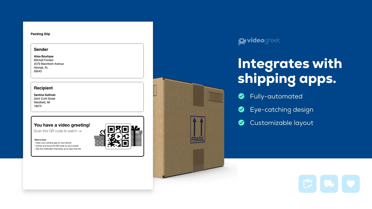 Integrate the QR code in shipping apps to automate the process.