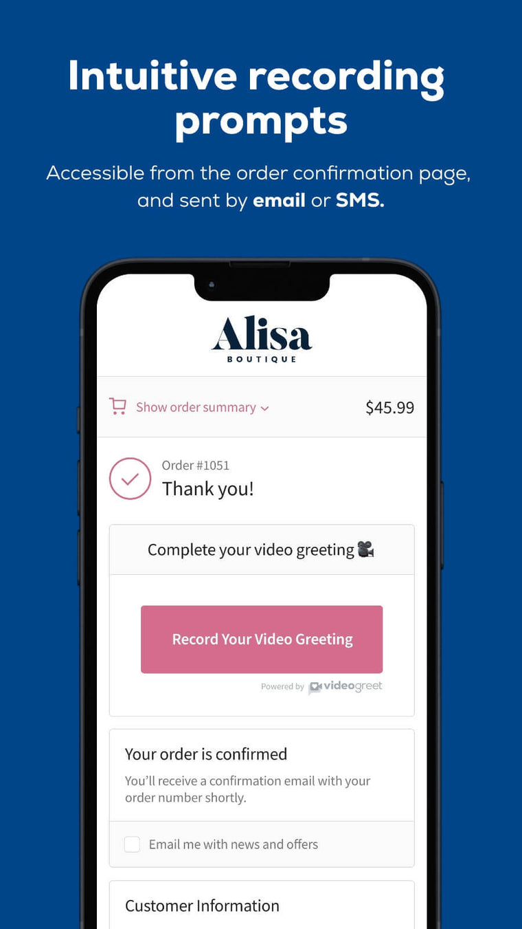 Video Greet: Gift Messaging Screenshot