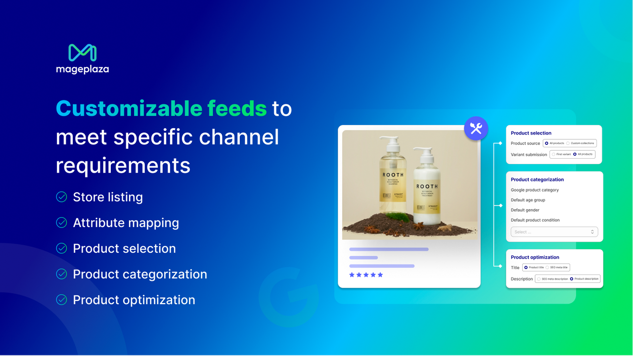 Customizable feeds to meet specific channel requirements.