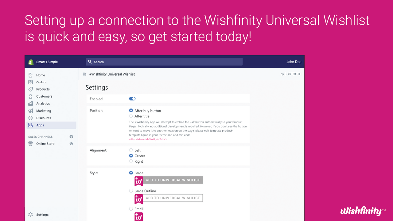 Wishfinity-installationen är snabb och enkel - Kom igång idag