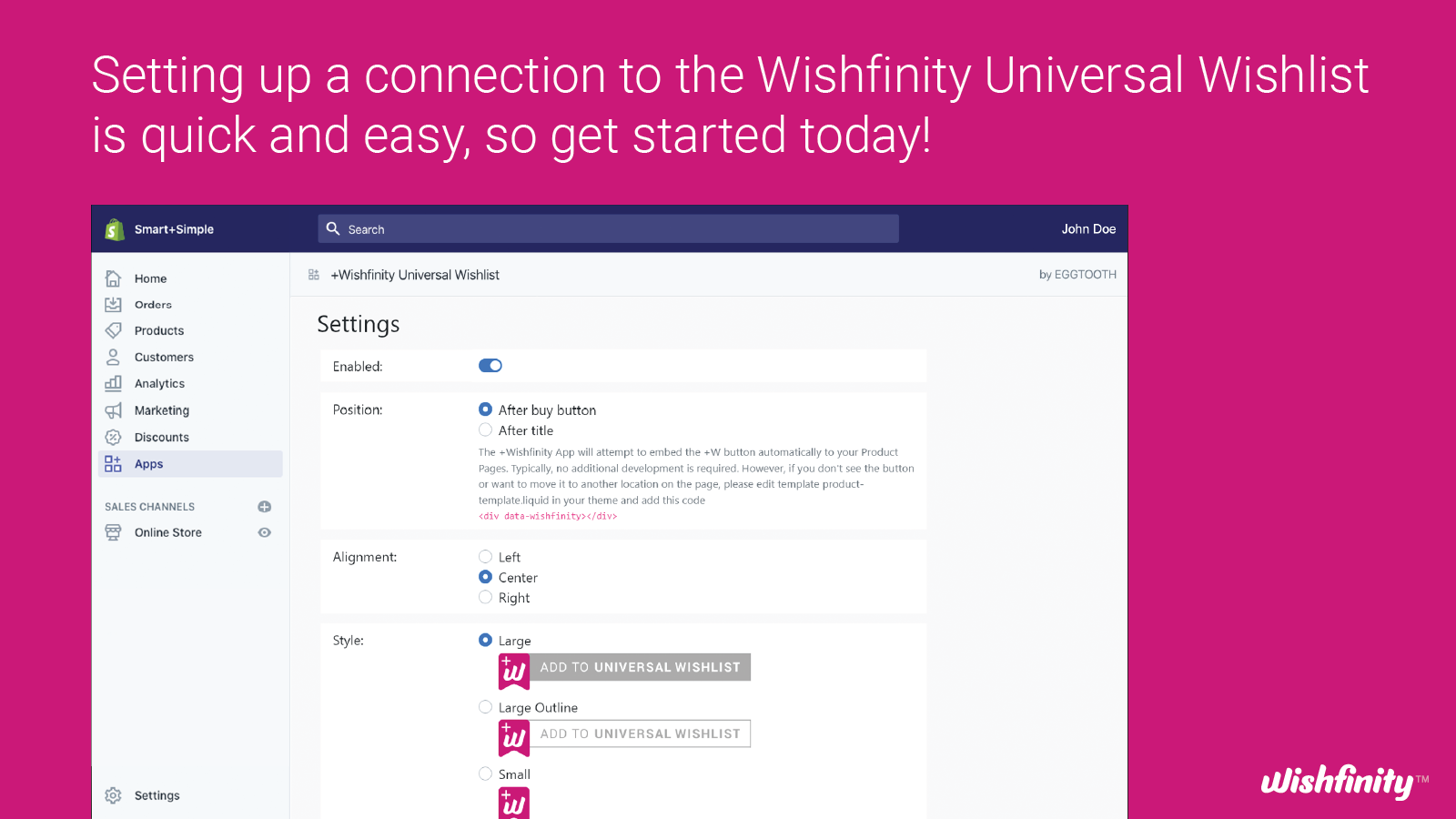 Wishfinity Setup is snel en eenvoudig - Begin vandaag nog