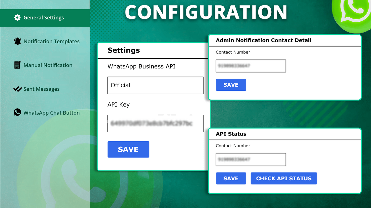 Configuration de l'API de notifications WhatsApp