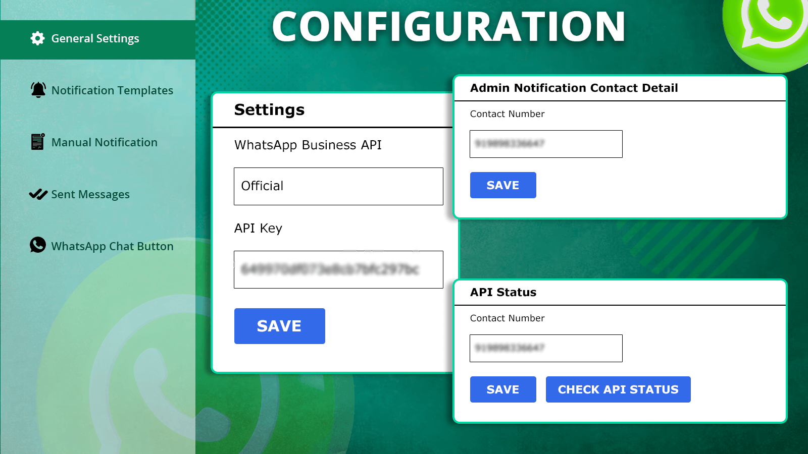 WhatsApp Notifications API-konfiguration