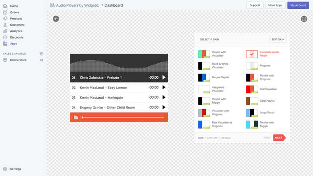 Dashboard mit dem Editor.