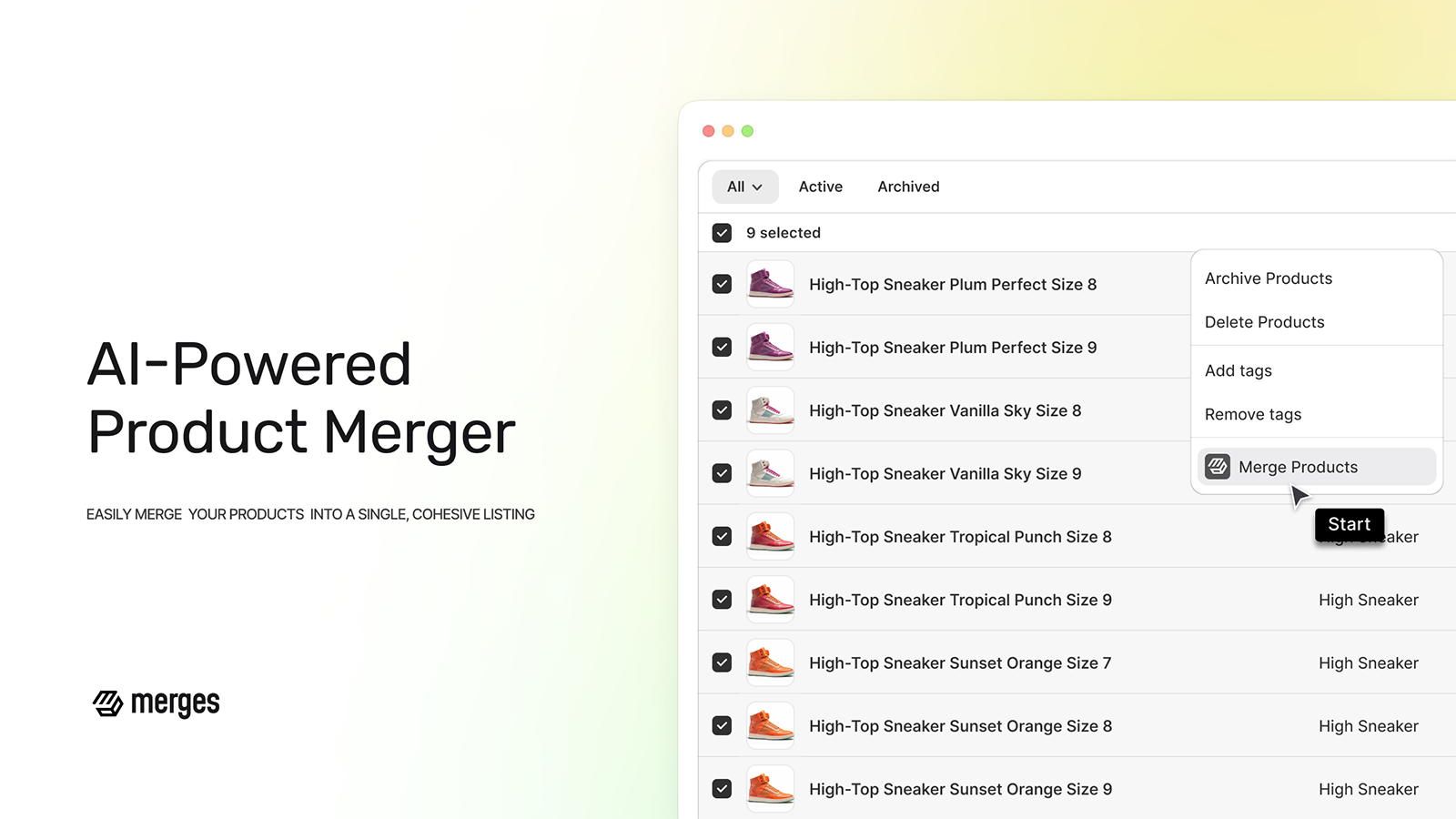 Merges: AI Powered Product Merger for Shopify