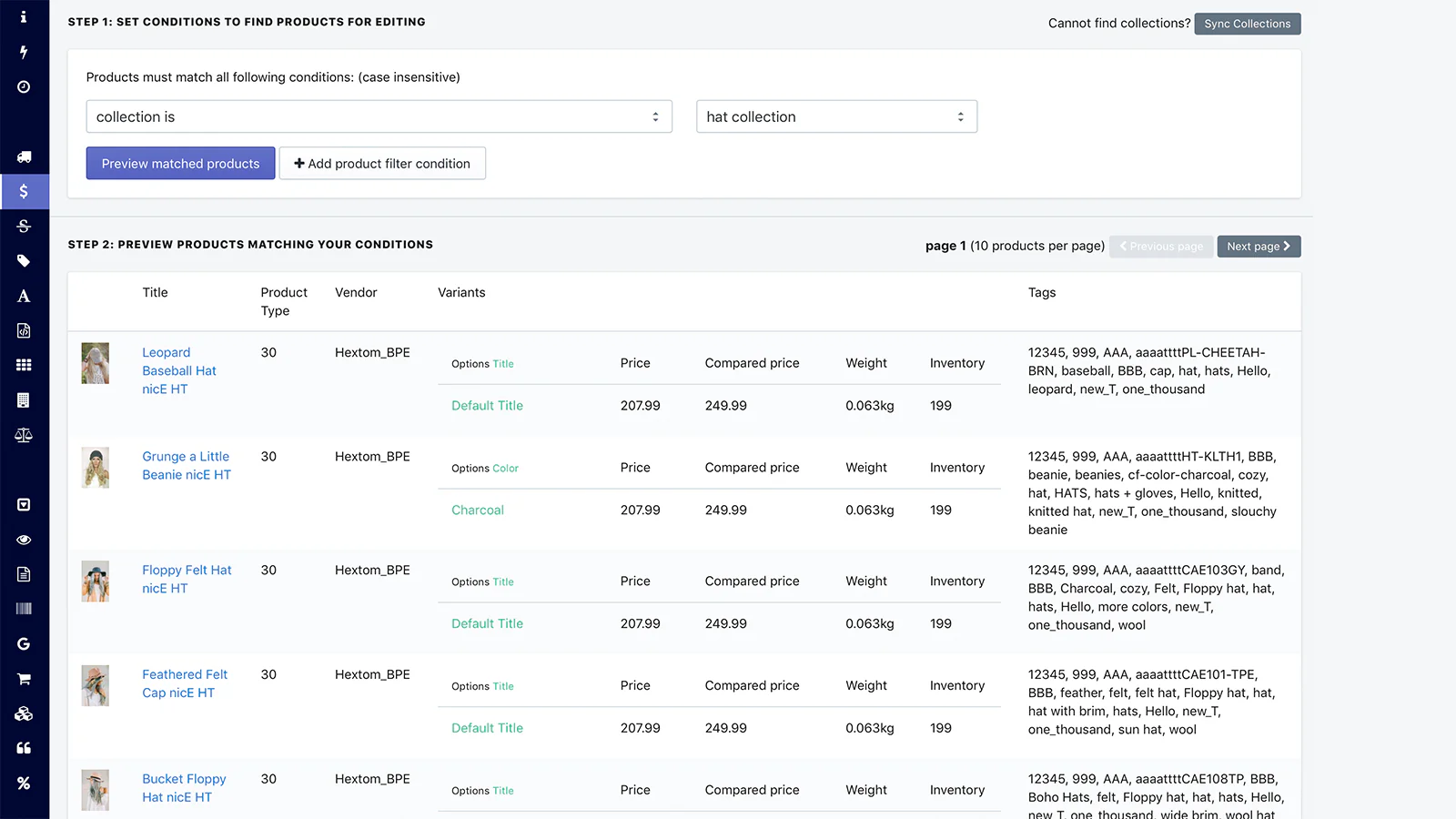 Aplicativo Shopify, Edição em Massa de Produtos por Hextom Inc, Edite qualquer produto i