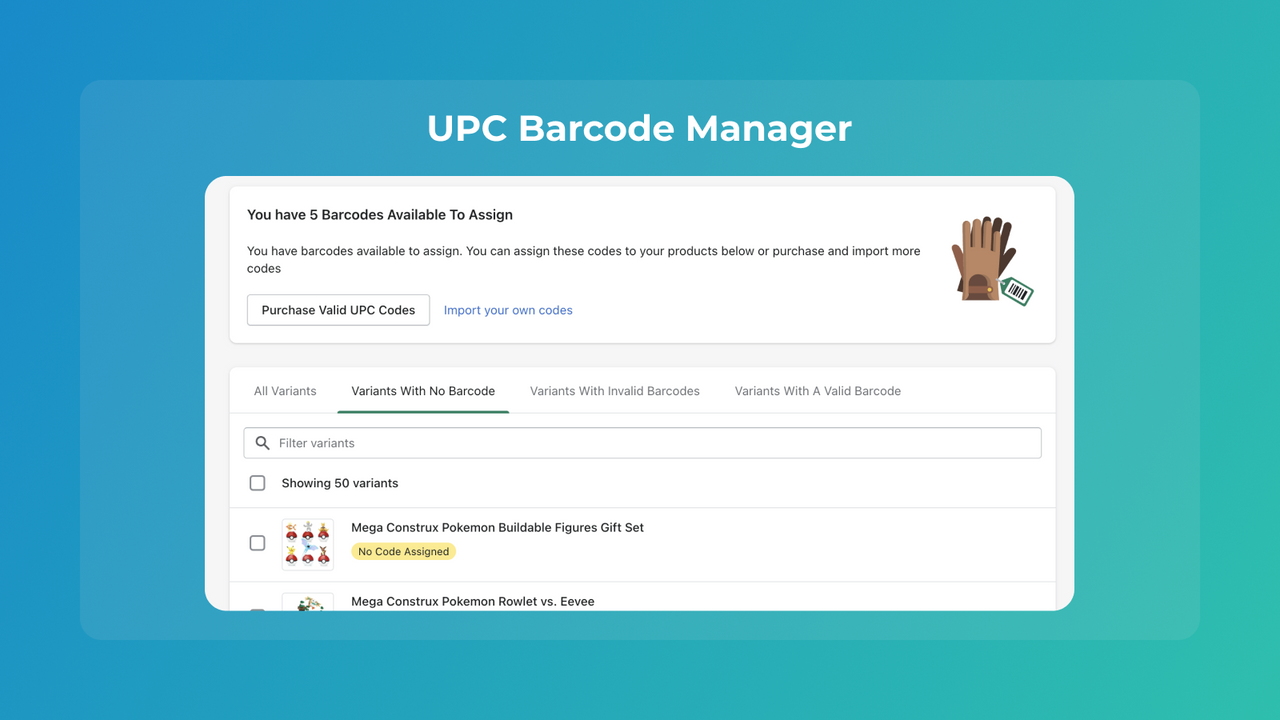 UPC Barcode Manager Screenshot