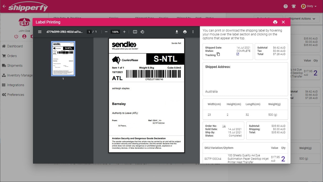 Label printing