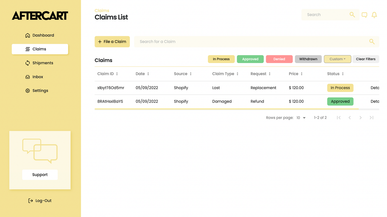 Monitor claimstatus en bekijk details