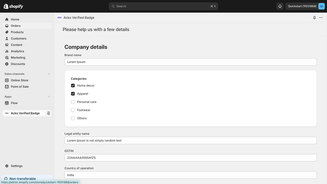 Onboarding-sida