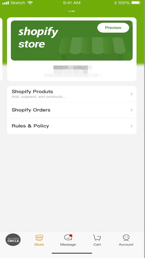 Loja móvel Shopify