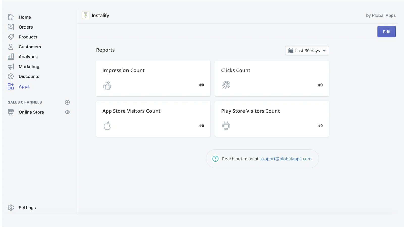 Instalify Admin Rapporter Dashboard 