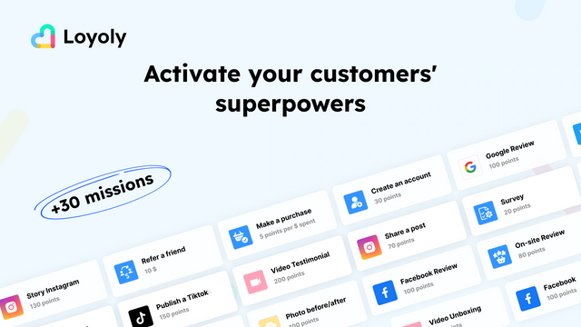 More than 30 missions to activate loyal customers on all channel