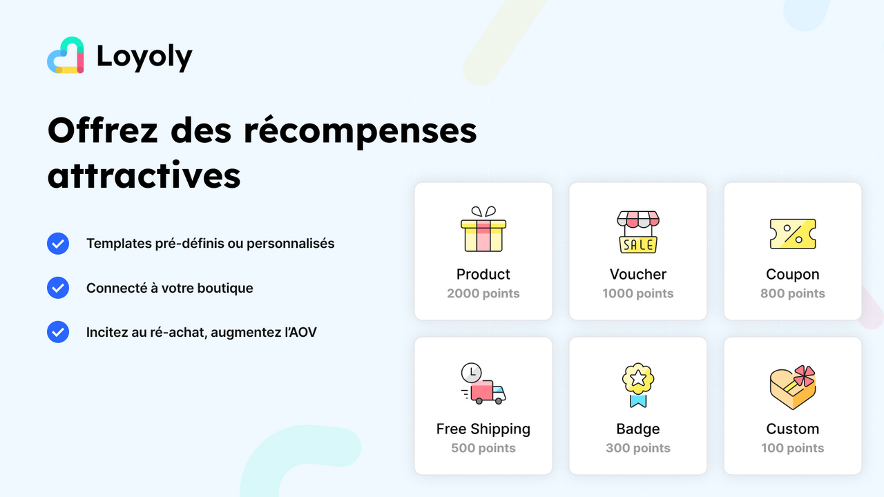 Des récompenses préconçues ou personnalisées reliées au shop