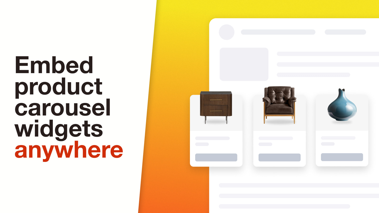 Embed product carousel widgets anywhere