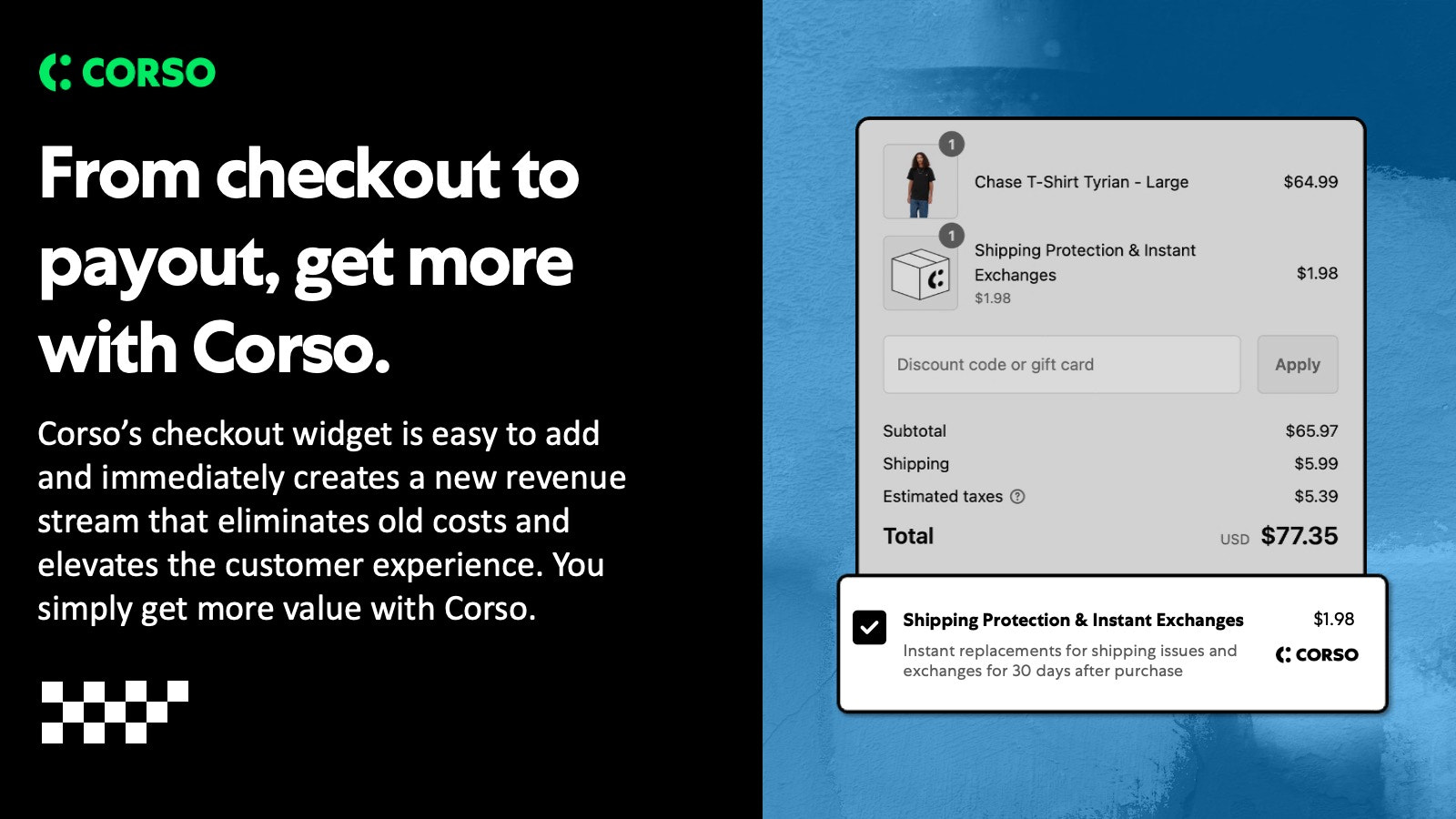 The Corso widget unlocks premium services and revenue