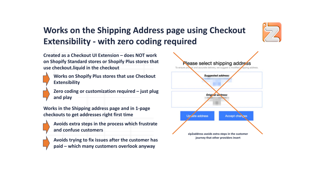 Works on shipping page using Checkout Extensibility zero coding 