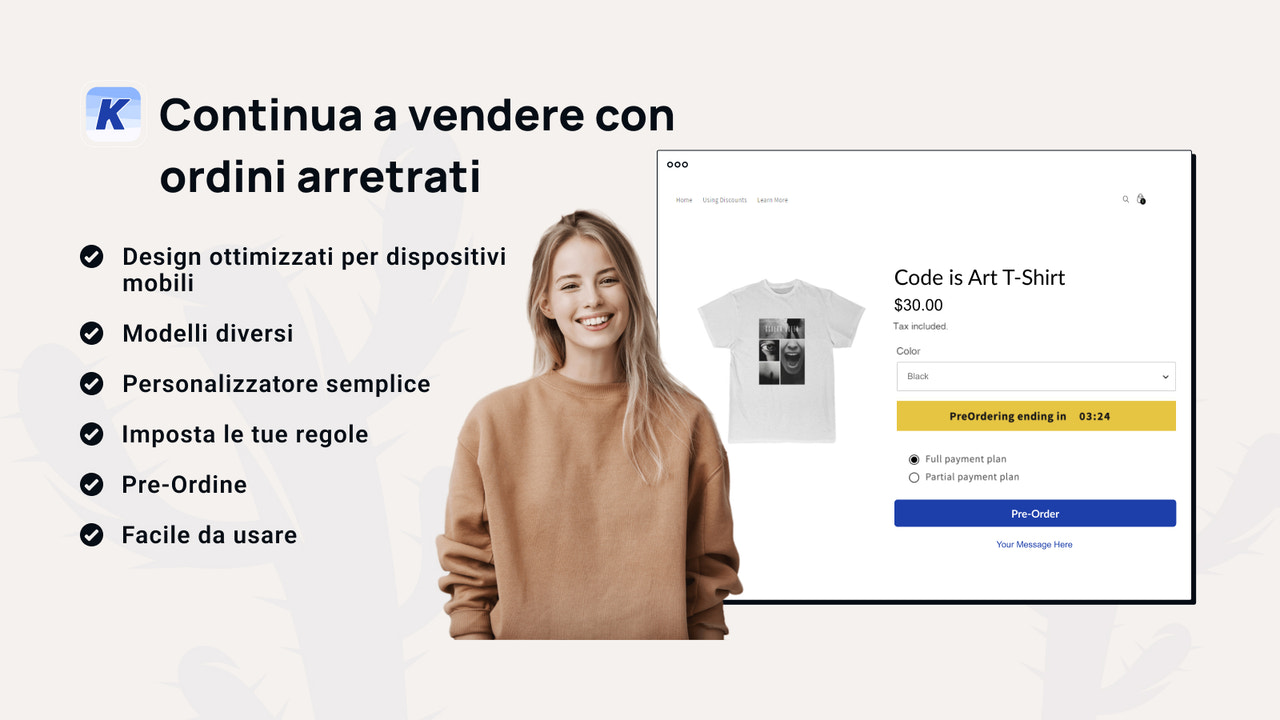 Applicazione di preordine Kaktus