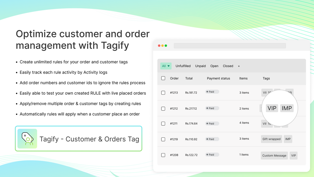 Order and Customer Tags