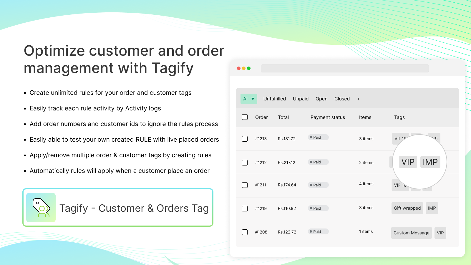 Order and Customer Tags