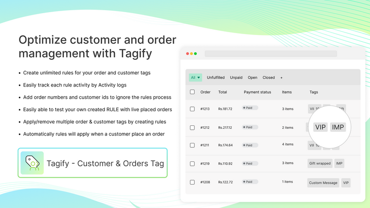 Tagify ‑ Customer & Orders Tag Screenshot