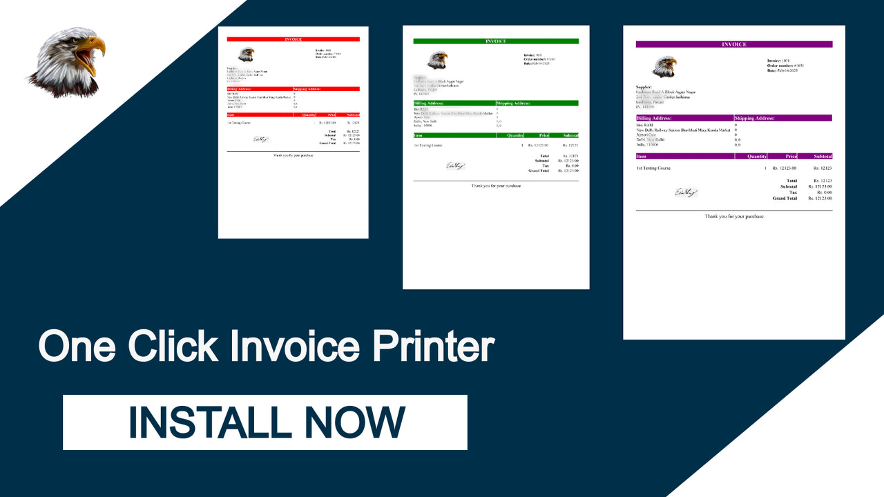 Order Printer ‑ Pdf Invoice EG Screenshot