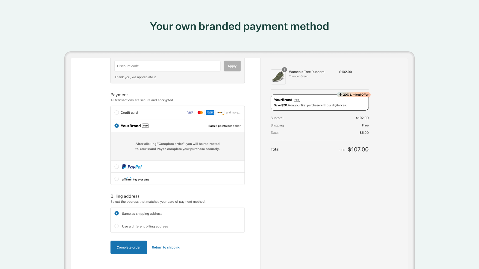 Your own branded payment method