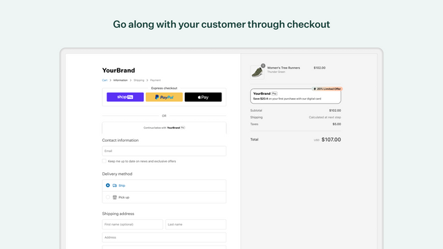 Go along with your customer through checkout