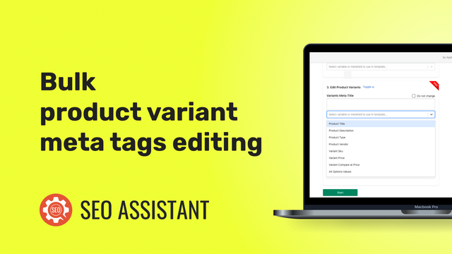 Editor en masa para metaetiquetas de variantes de productos e imágenes de texto alternativo