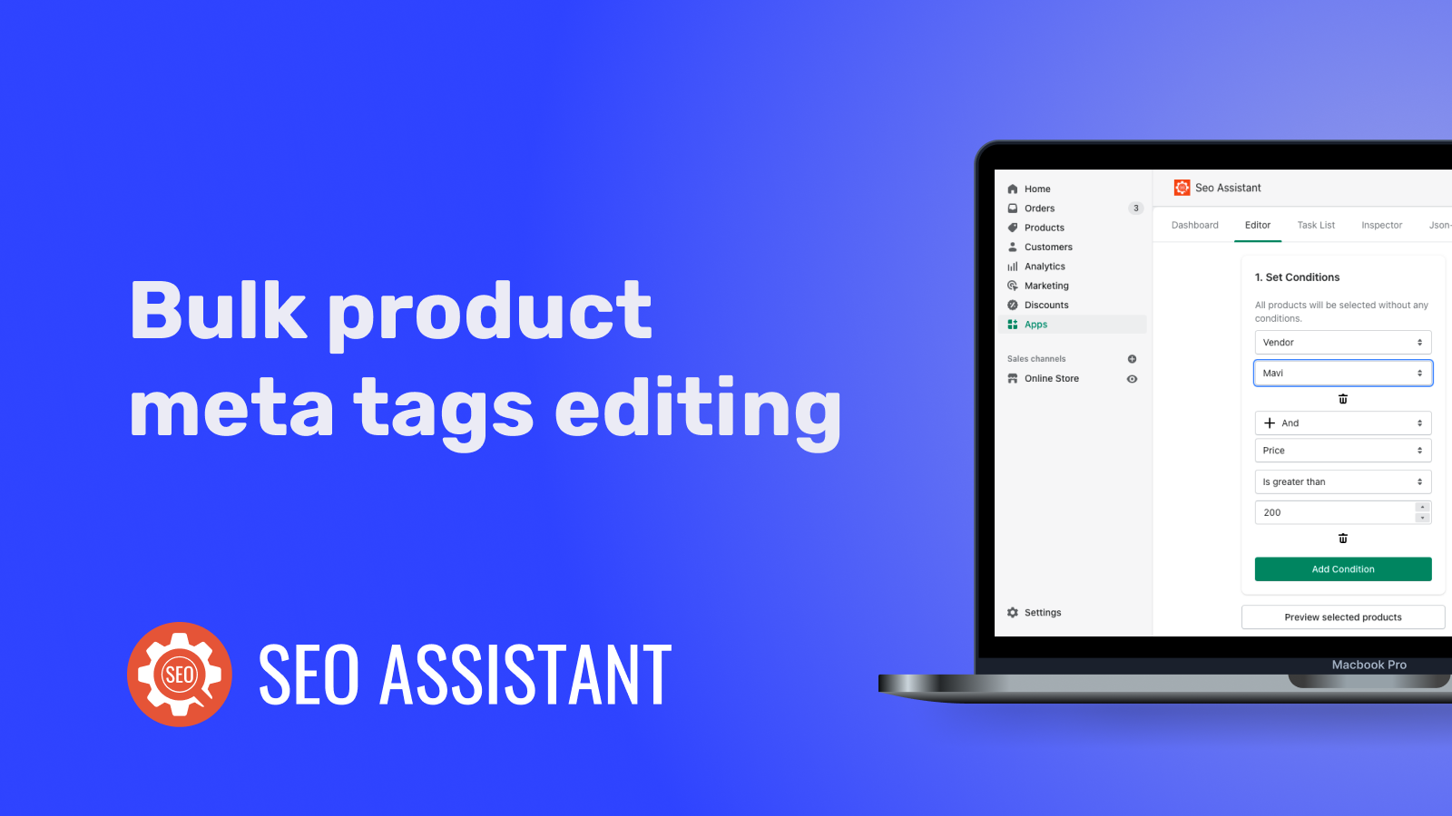 Editor en masa para metaetiquetas de productos e imágenes de texto alternativo