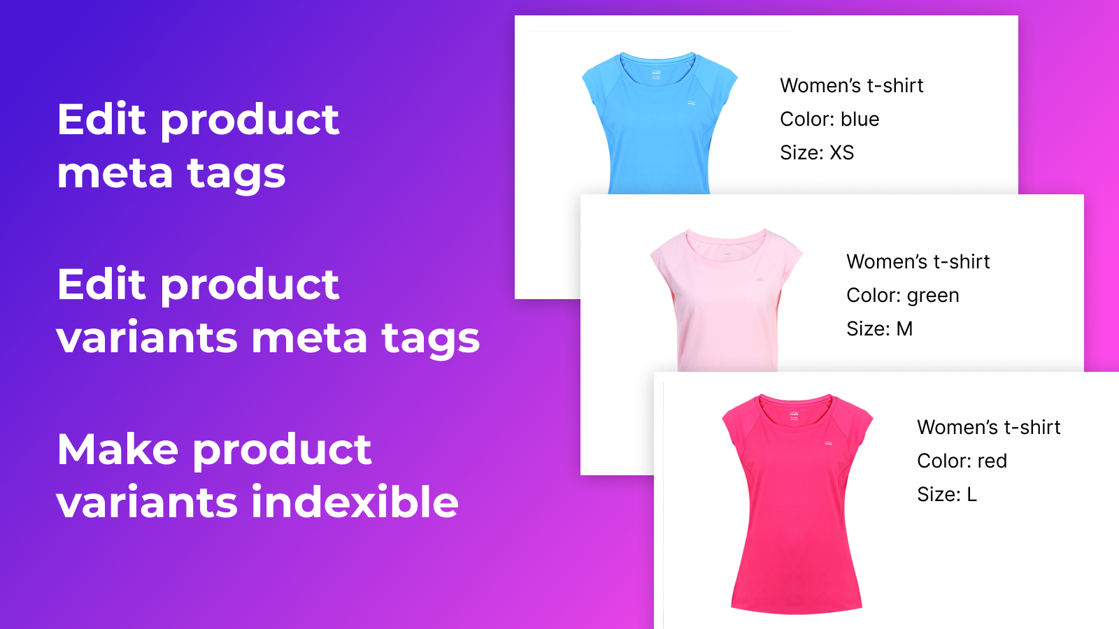 Edit meta tags of products and product variants for SEO