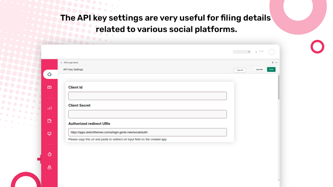 Opción de claves API personalizadas