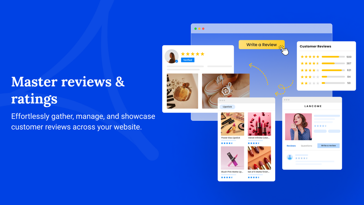 Effortlessly gather, manage, and showcase customer reviews